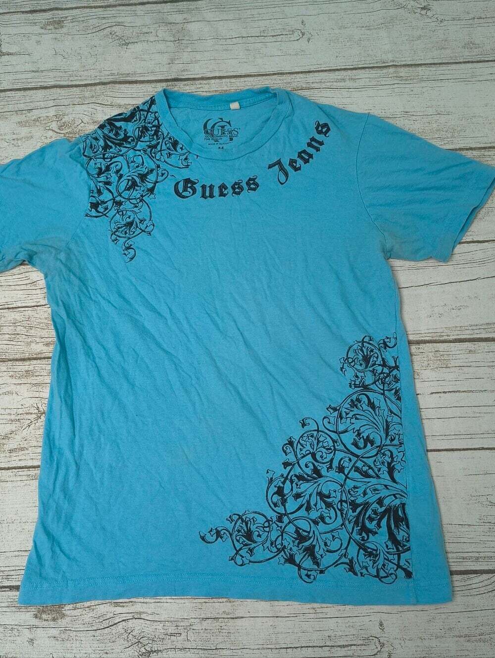 Guess Jeans Blue Y2K T Shirt Men Size Medium